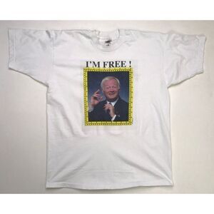 VINTAGE John Inman I'm Free 1997 T-shirt Men XL Are You Being Serve TV Show 90s